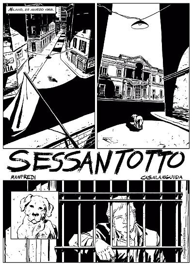 Una tavola di "Cani sciolti. Sessantotto". Testi di Gianfranco Manfredi, disegni di Luca Casalanguida.