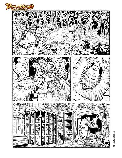 Una tavola di Fabrizio De Fabritiis da "Missione di soccorso", in Dragonero Adventures n.8.