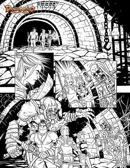 Una tavola di Fabrizio De Fabritiis da "Missione di soccorso", in Dragonero Adventures n.8.