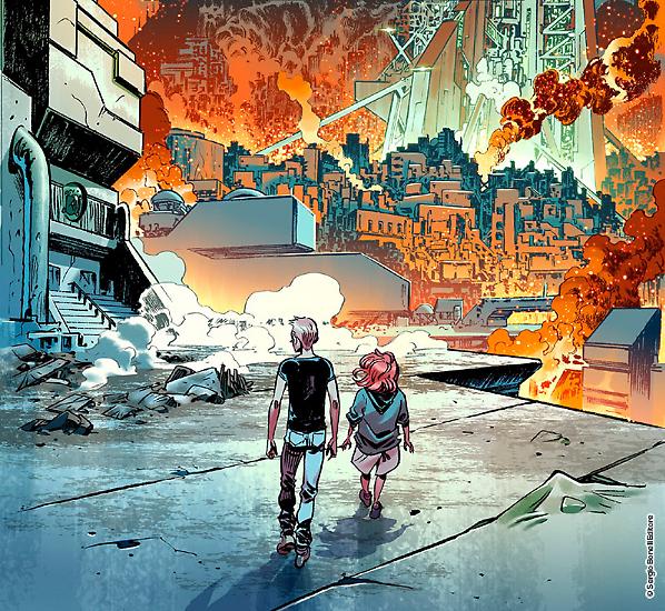 Una vignetta di Luca Genovese da "A proposito del futuro" Speciale Orfani n.1. Colori di Luca Saponti.