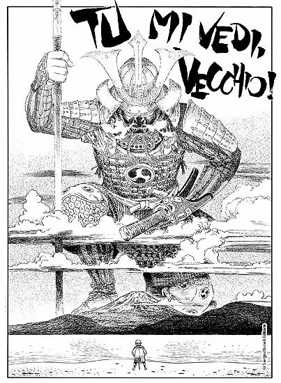 Una tavola di Andrea Accardi da "Chanbara. Il lampo e il tuono". Testi di Roberto Recchioni.