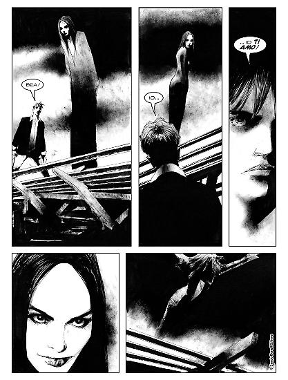 Una tavola di Corrado Roi da "Profondo nero", Dylan Dog n. 383. Testi di Dario Argento e Stefano Piani.