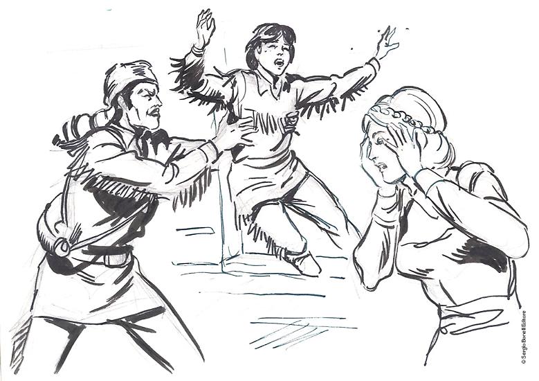 Uno studio di Mauro Laurenti per "La giustizia di "Wandering" Fitzy", Color Zagor n. 7.