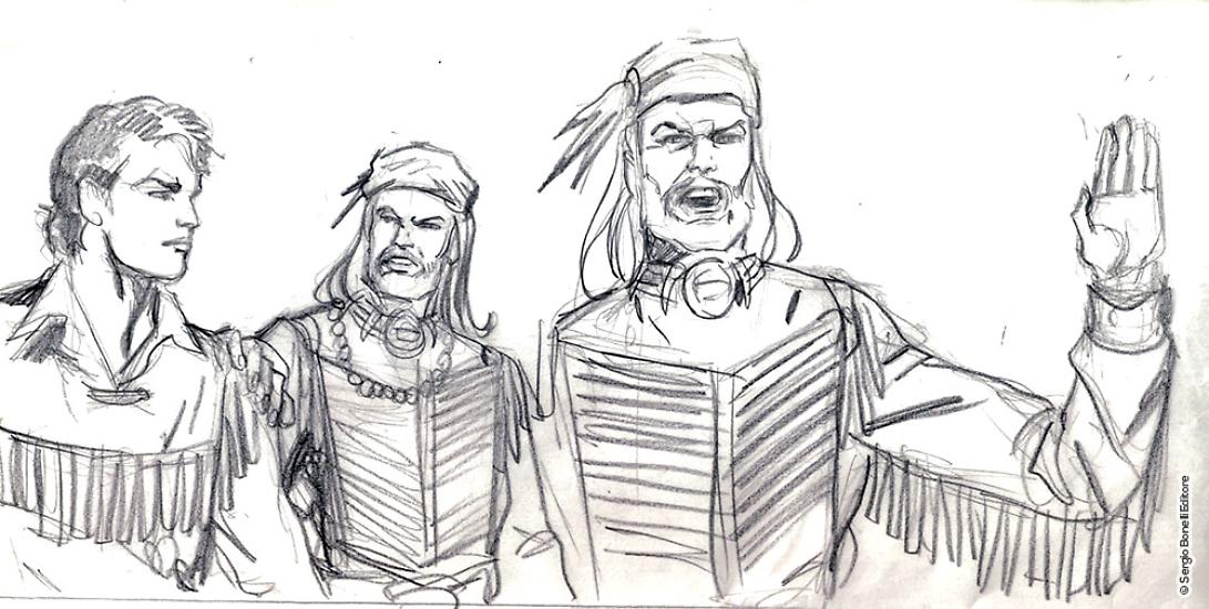 Uno studio di Mauro Laurenti per "La giustizia di "Wandering" Fitzy", Color Zagor n. 7.