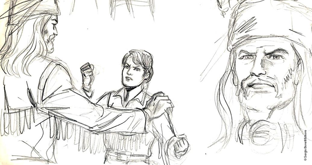 Uno studio di Mauro Laurenti per "La giustizia di "Wandering" Fitzy", Color Zagor n. 7.