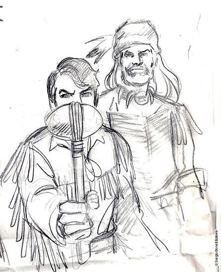 Uno studio di Mauro Laurenti per "La giustizia di "Wandering" Fitzy", Color Zagor n. 7.