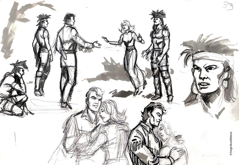 Uno studio di Mauro Laurenti per "La giustizia di "Wandering" Fitzy", Color Zagor n. 7.