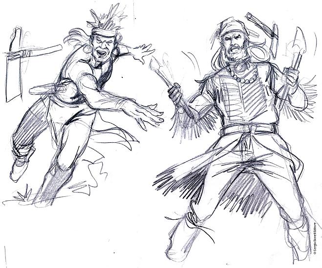 Uno studio di Mauro Laurenti per "La giustizia di "Wandering" Fitzy", Color Zagor n. 7.