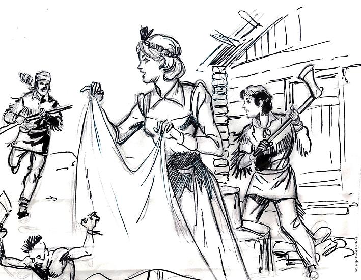 Uno studio di Mauro Laurenti per "La giustizia di "Wandering" Fitzy", Color Zagor n. 7.