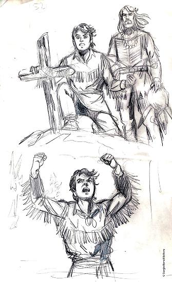 Uno studio di Mauro Laurenti per "La giustizia di "Wandering" Fitzy", Color Zagor n. 7.