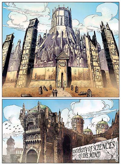 Una tavola da "Il buio oltre le stelle", Speciale Brendon n. 15. Disegni di Max Bertolini , testi di Claudio Chiaverotti.