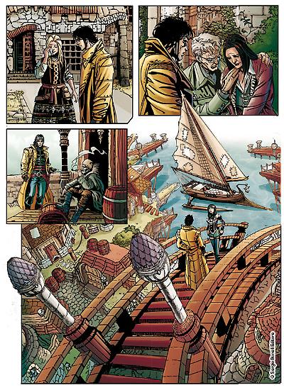 Una tavola da "Il buio oltre le stelle", Speciale Brendon n. 15. Disegni di Max Bertolini , testi di Claudio Chiaverotti.