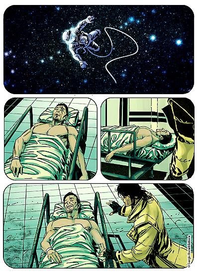 Una tavola di Max Bertolini da "Nel tempo e nello spazio", Speciale Brendon n.16. Testi di Claudio Chiaverotti.