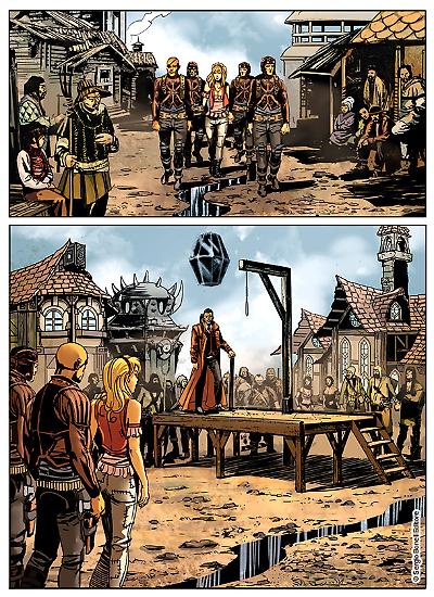 Una tavola di Max Bertolini da "Nel tempo e nello spazio", Speciale Brendon n.16. Testi di Claudio Chiaverotti.