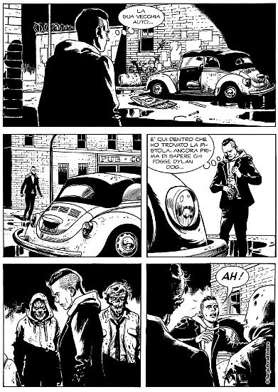 Una tavola di Giampiero Casertano da "Nel nome del figlio", Speciale Dylan Dog n.32. Testi di Alessandro Bilotta.