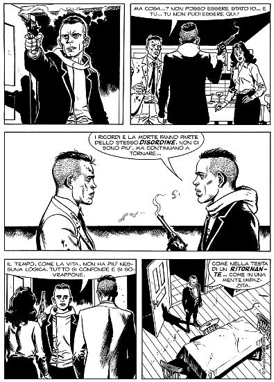 Una tavola di Giampiero Casertano da "Nel nome del figlio", Speciale Dylan Dog n.32. Testi di Alessandro Bilotta.