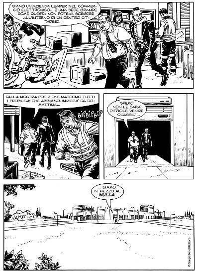 Una tavola di Giampiero Casertano da "Nel nome del figlio", Speciale Dylan Dog n.32. Testi di Alessandro Bilotta.