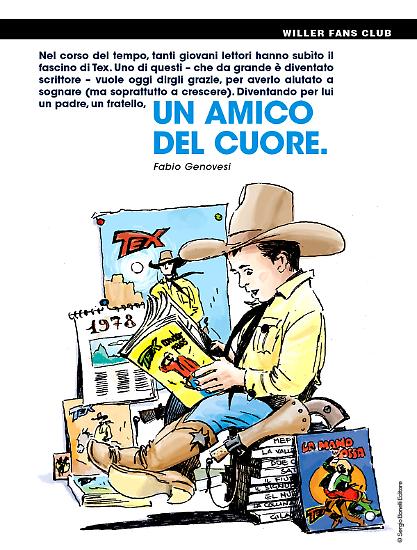 Una pagina di Tex Magazine 70 anni.