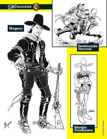 Una pagina di Tex Magazine 70 anni.