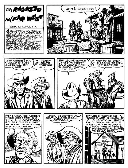 Sceneggiatura di Guido Nolitta, alias Sergio Bonelli, disegni di Franco Bignotti