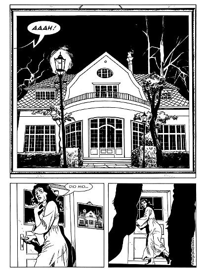 Una tavola di Giampiero Casertano da "Nel nome del figlio", Speciale Dylan Dog n.32. Testi di Alessandro Bilotta.