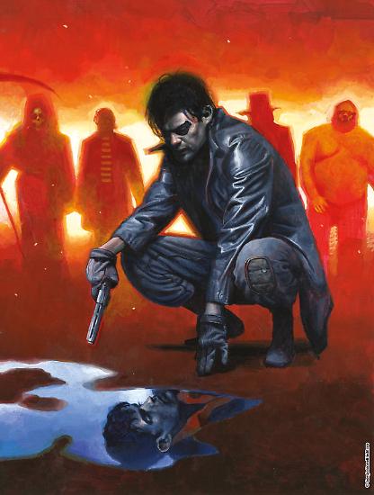 L'illustrazione che Fabrizio De Tommaso ha realizzato per la copertina del team-up di Morgan Lost con Dylan Dog.