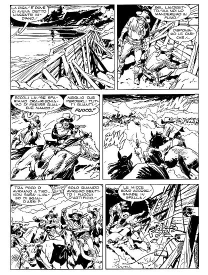 Una tavola della storia del settantennale di Tex, scritta da Mauro Boselli e disegnata da Giovanni Ticci.