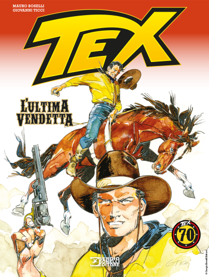 La copertina del volume "Tex. L'ultima vendetta", illustrata da Giovanni Ticci.