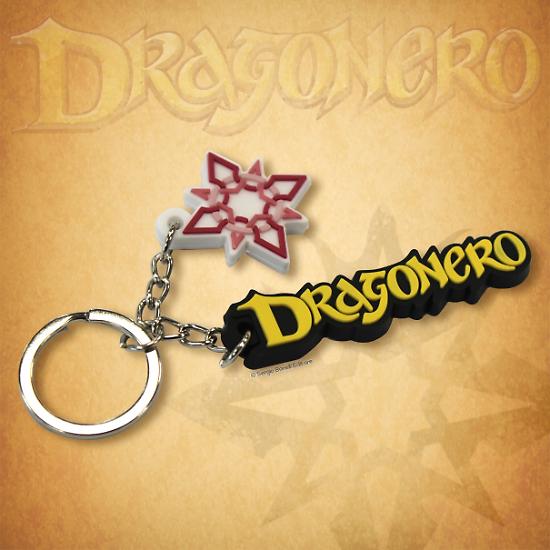 Il portachiavi di Dragonero con il logo della testata e la rosa dei venti erondariana.