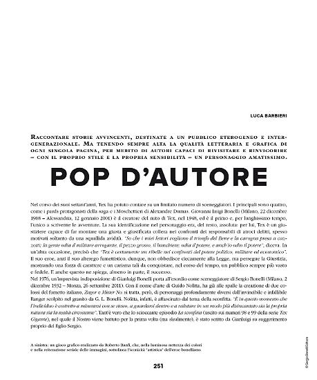Una pagina di "Tex. 70 anni di un mito".