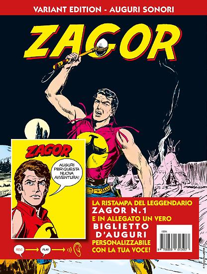 Il primo numero di Zagor con il biglietto di auguri sonori.