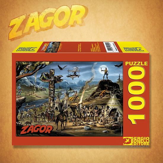 Il puzzle dedicato a Zagor, con un'illustrazione di Gallieno Ferri.