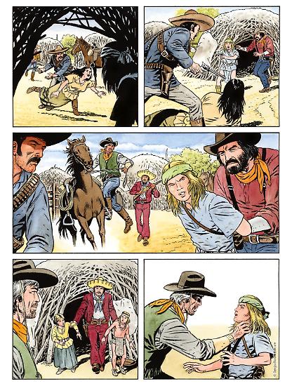 Una tavola in anteprima da "L'apache bianco", testi Chuck Dixon, disegni e colori Fabio Civitelli.