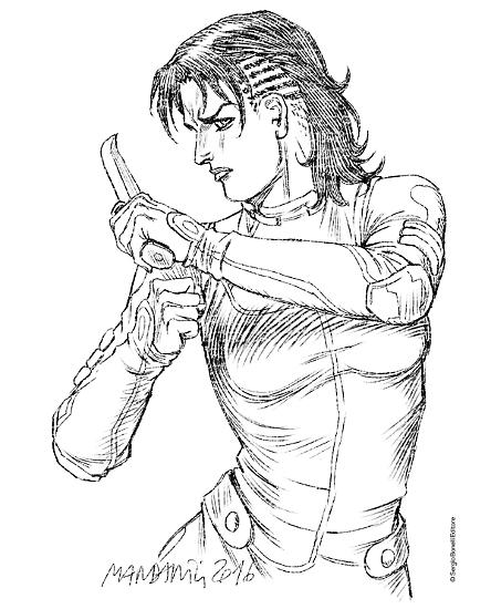 Uno studio di Patrizia Mandanici per "Codice fantasma", Nathan Never n.331.