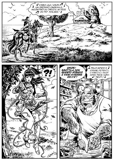 Una tavola di Vincenzo Riccardi da "Il potere e la gloria", Dragonero n. 68. Testi di Gabriella Contu.