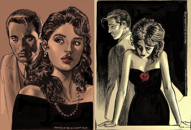 Il commissario Ricciardi in un'illustrazione di Daniele Bigliardo