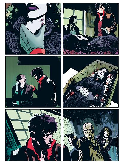 Una tavola di Fabrizio Des Dorides da "La Grande Infezione", Dylan Dog Color Fest n.28.