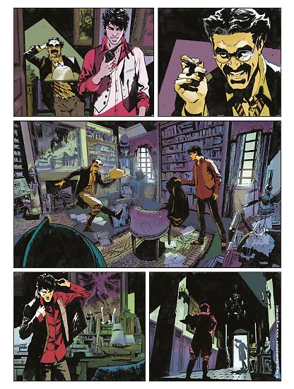 Una tavola di Fabrizio Des Dorides da "La Grande Infezione", Dylan Dog Color Fest n.28.