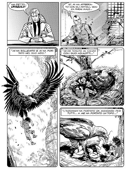 Una tavola di Elena Pianta da "Rapimento alieno", Nathan Never n.334. Testi di Michele Medda.