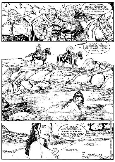 Una tavola di Salvatore Porcaro da "Il pianto rosso", Dragonero n.72. Testi di Luca Enoch.