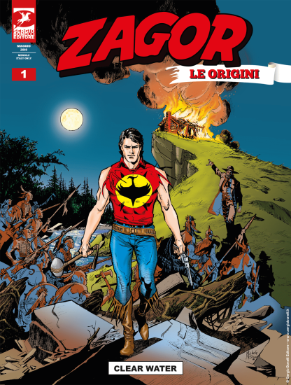 La copertina di Michele Rubini per "Clear Water", Zagor Le Origini n.1.
