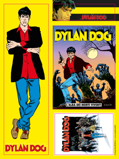 La plancia con gli adesivi dedicati all'Old Boy, in edicola con Dylan Dog 394
