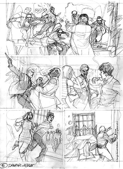 Uno studio di Nicola Genzianella per "La città dell'Uomo Nero", Dampyr n.231.