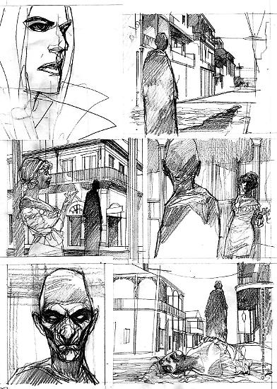 Uno studio di Nicola Genzianella per "La città dell'Uomo Nero", Dampyr n.231.