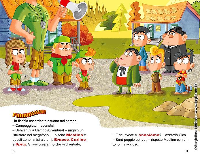 Due pagine dal libro "Bonelli Kids. Fuga da Campo Sventura".