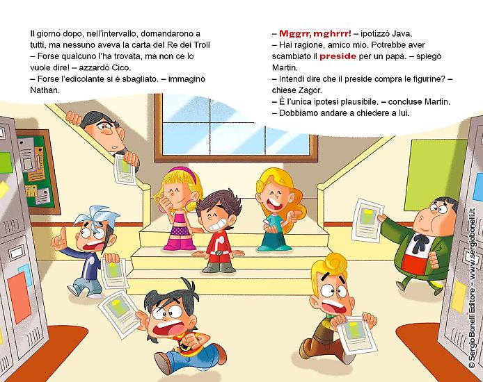 Due pagine dal libro "Bonelli Kids. Il Re dei Troll".