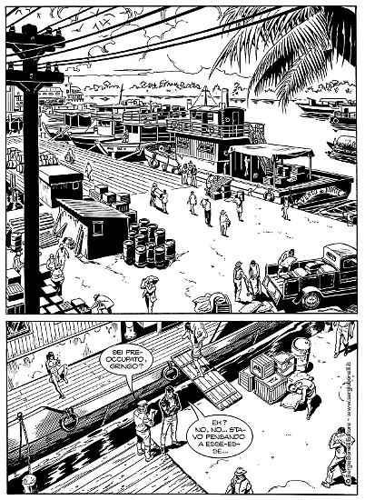 Una tavola da "Mister No ritorna", Mister No - Le nuove avventure n.1.