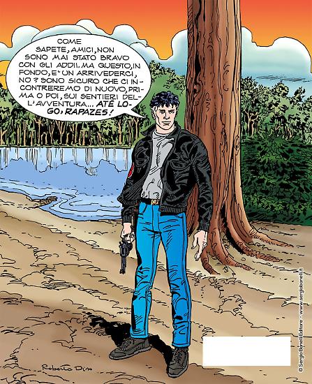 L'arrivederci di Jerry Drake in quarta di copertina del numero 379 di Mister No.