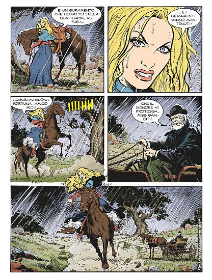 Una tavola tratta da "La vendetta di Gambit", testi di Moreno Burattini, disegni di Massimo Pesce, colori di GFB Comics