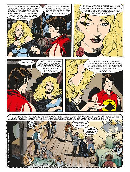 Una tavola tratta da "La vendetta di Gambit", testi di Moreno Burattini, disegni di Massimo Pesce, colori di GFB Comics